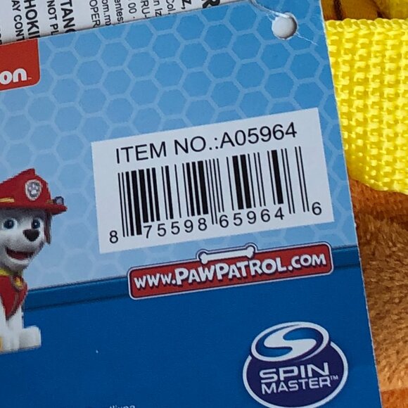 New w/Tag Paw Patrol Rubble Plush Backpack  Large Pillow Pal Bag For Age 3+ - Picture 10 of 10